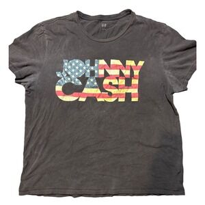 Johnny Cash GAP Y2K Band Tee Womens XL Single Stitch Americana Graphic